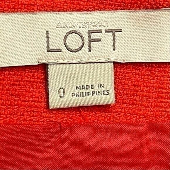 Loft Orange‎ Feminine Soft Girl Front Pocket With Pom Pom Trim Skirt NWOT Size 0 - Picture 6 of 9